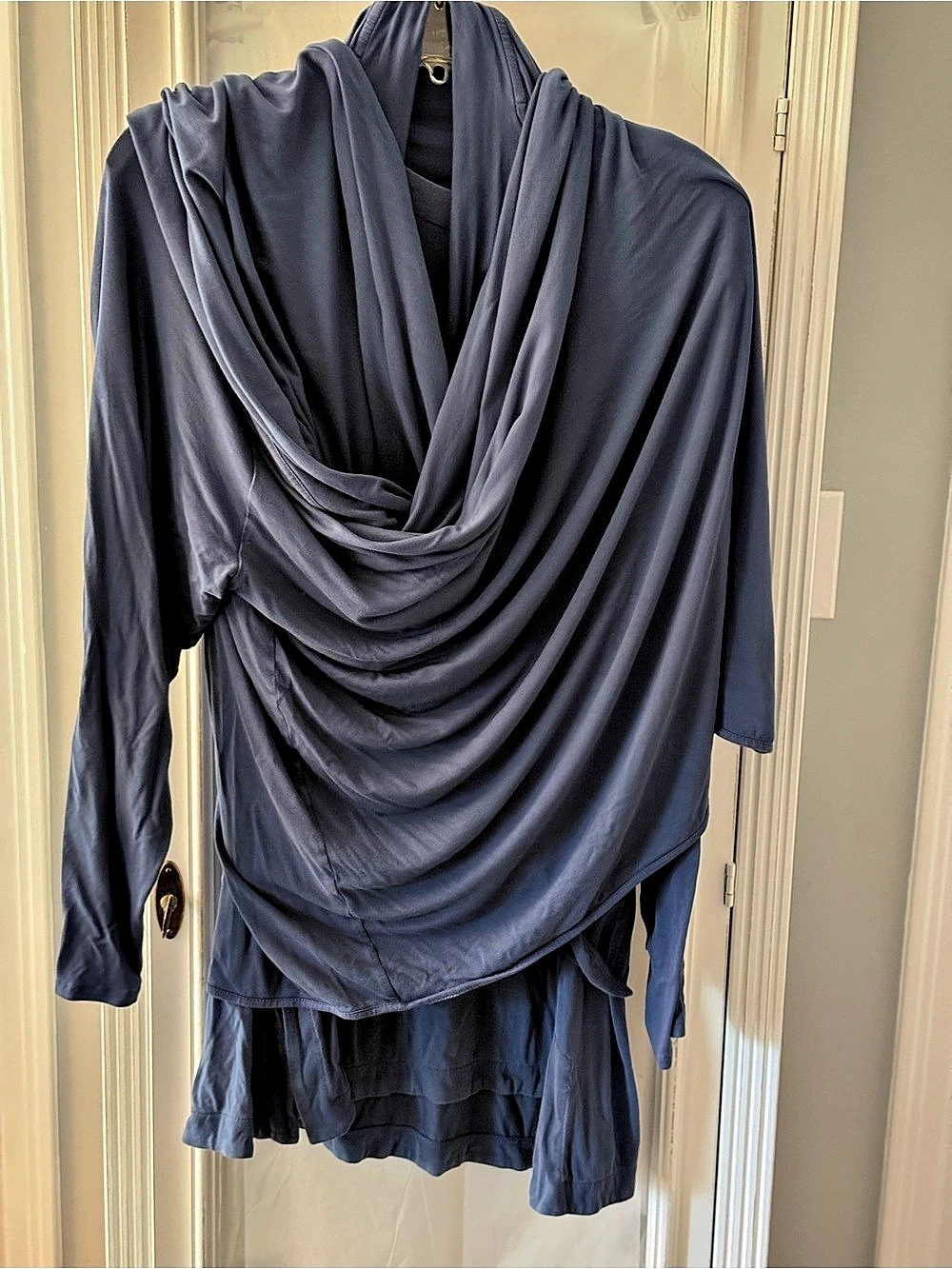 J Jill WEAR EVER COLLECTION Draped Open Front Cardigan & Tank in Medium Blue 3X